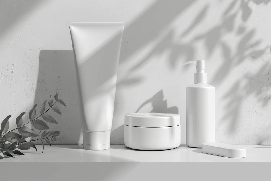 Luxurious body moisturizer cream jar with natural ingredients on soft linen