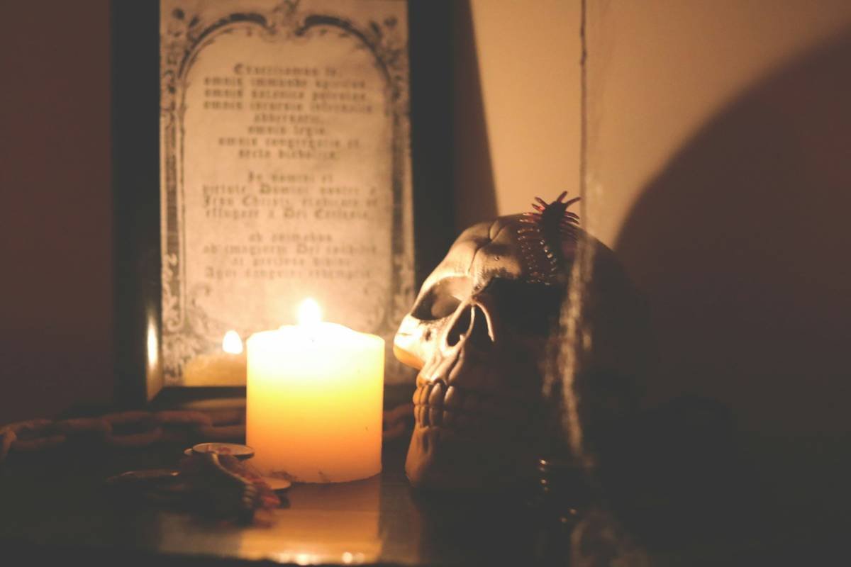 Quiet corner with memorial items for celebration decor anniversary decoration simple death
